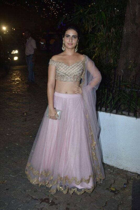 Fatima looked lovely in her baby pink lehenga