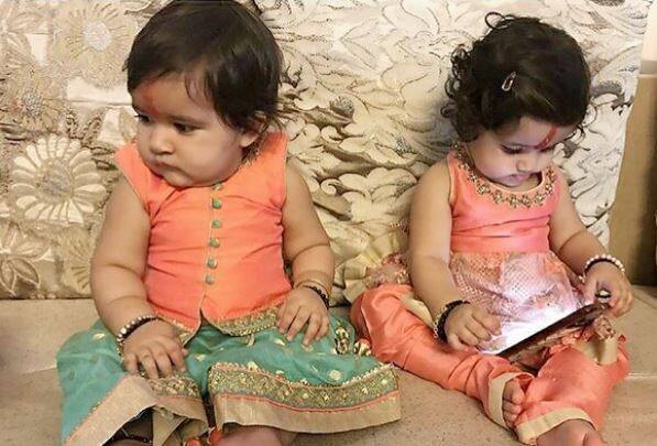 Recently, the twin girls turned one on October 19 and the adorable babies celebrated their birthday on Diwali looking cute as always. (Photo: Instagram)
