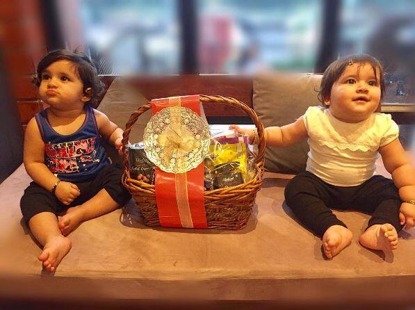 Daddy Karanvir posted an adorable pic of Bella & Vienna posing with their birthday gift with a birthday wish. He wrote,