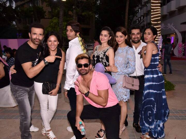 A host of TV celebs were seen at the first birthday bash of Naagin 2 actor Karanvir Bohra and Teejay's twin daughters. 