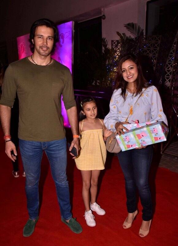 Actor Rajniesh Duggal with wife and daughter