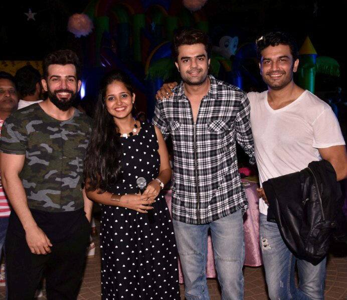 The celeb guests posing at the party