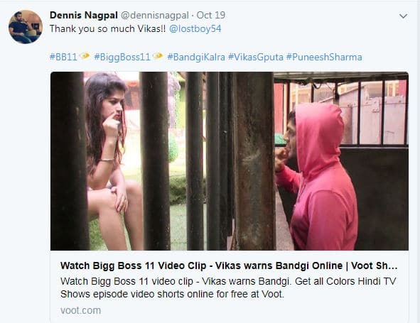 When Vikas had warned Bandgi last week about her conduct with 'married' Puneesh, Dennis had thanked the former for the favor and the totally shattered beau who broke all ties with Bandgi now wants answers!