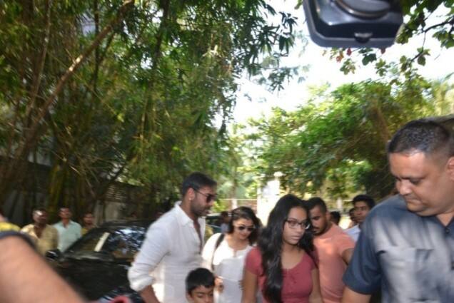 Ajay, Kajol, son Yug and daughter Nysa at the special screening of 'Golmaal Again'