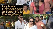 Golmaal Again: Son Yug Devgn demands a special screening of film on his return from Goa!
