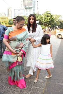 Aishwarya Rai Bachchan visits Siddhivinayak Temple with her mother & daughter Aaradhya on 44th birthday!