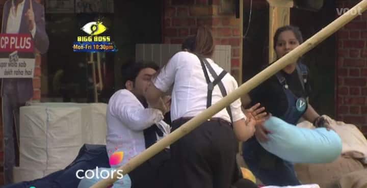 After behaving normally with each other, Vikas & Shilpa again locked horns with each other during this week's luxury budget task. (Photo: Voot)