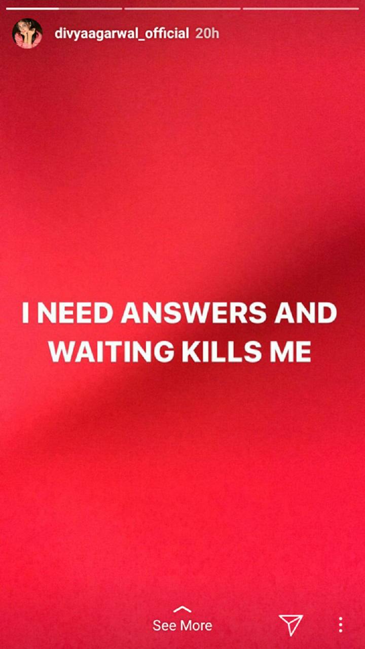 In her Instagram story Divya wrote the same,