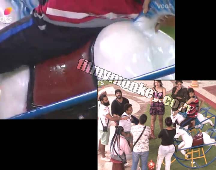 *PRIYANKA JAGGA - Bigg Boss 10* Priyanka did her best to create drama with her displeasing behavior with other housemates to entertain the audience int the very first week. She peed in her pants during the task that was similar to recently held Cycle Task in BB 11 that required her along with 3 others... Bani J, Gaurav Chopra & Naveen Prakash to sit on the rocking toy horse and keep drinking water until they give up. The winner's team would become the 'Maaliks' of the house. Priyanka was lauded for her game spirit by host Salman Khan too.