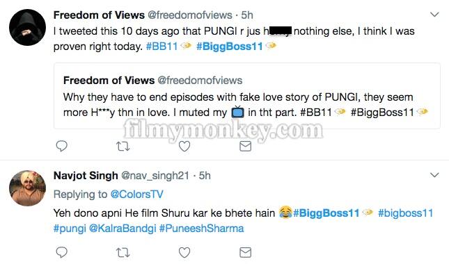 Fans disgusted with 'Pungi's lip lock.