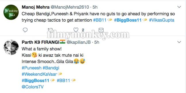 Fans disgusted with 'Pungi's lip lock.