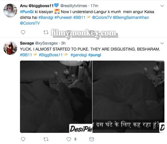 Fans disgusted with 'Pungi's lip lock.