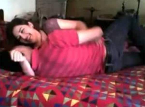 The picture has a woman who just looks like Shilpa without make-up from a certain profile lying on a bed with a man! So this is obviously not Shilpa but her look alike [PIC CREDIT: TWITTER]