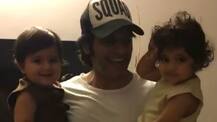 IN PICS: TV actor Karanvir Bohra posing with his 1-year-old TWIN DAUGHTERS will melt your hearts!