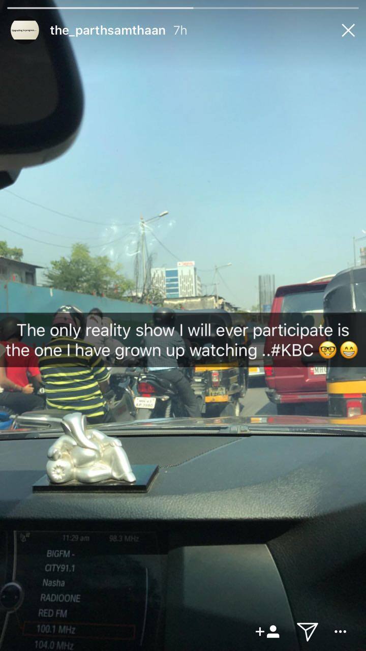 Parth recently posted this pic as an Instagram story in which he laughed off the rumors regarding his participation in 'Bigg Boss 11'. He wrote,