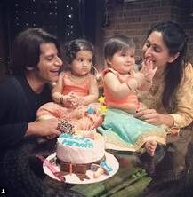 IN PICS: TV actor Karanvir Bohra and wife Teejay posing with their TWIN GIRLS in a park will make you go AWWW!