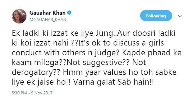 Few ex 'Bigg Boss'' winners & contestants even lashed out at Hina. Bigg Boss 7 winner Gauahar Khan again slammed Hina and tweeted,