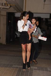 IN PICS: Shahid Kapoor's BABY GIRL Misha paints her mommy Mira as they step out of a BIRTHDAY BASH!