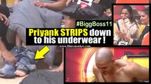 Bigg Boss 11: Priyank Sharma strips down to his underwear in Hina & Sapna's presence!