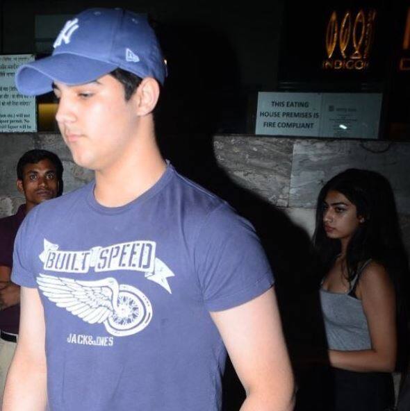The young boy completed his look with a cap and casual shoes. He was seen exiting a restaurant.[PIC CREDIT: MANAV MANGLANI]