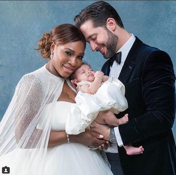 Serena Williams, Alexis Ohanian Pose with Daughter at Wedding: Photo