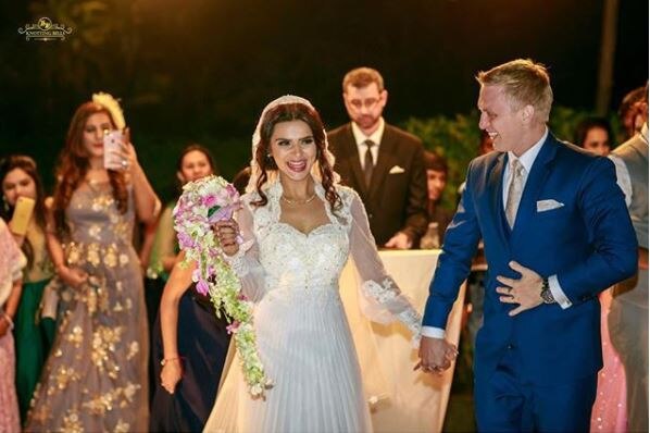 Aashka had a Christian wedding on Friday (1st December), which will be followed by a Hindu wedding on December 3 in her home town, Ahmedabad. (Photo: Instagram/ knottingbells)