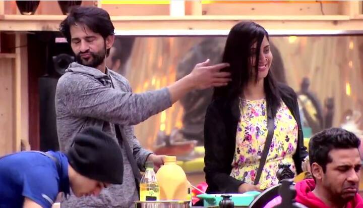 The task called 'Rani and Sewak' will assign the male contestants the job to serve the female contestants of the house and we will get to see some very interesting moments in the episode like this one here, in which Arshi Khan will ask 'sewak' Hiten Tejwani to remove her hair strand from her shoulder and knowing their sweet & sour relationship we understand why he does it with that kind of face.