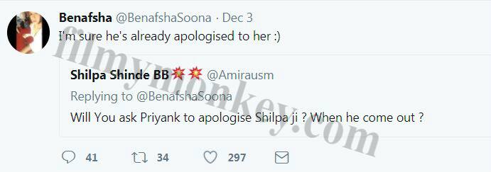 Ben tweets in support of Priyank