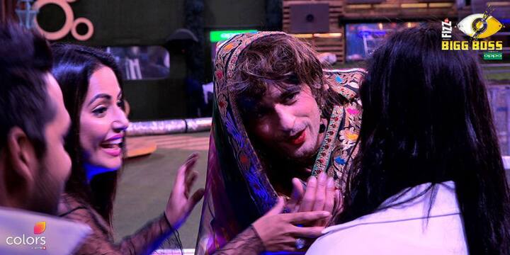 For making the opponents laugh, Hiten Tejwani will be seen dressed-up as a woman & he'll be seen trying his level best to make Arshi, Vikas & others smile. (Photo: Colors)