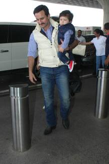 PICS: Saif Ali Khan, Kareena Kapoor leave for Delhi with baby Taimur for his 1st birthday celebrations!