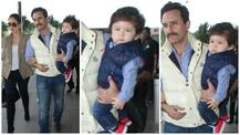 PICS: Saif Ali Khan, Kareena Kapoor leave for Delhi with baby Taimur for his 1st birthday celebrations!