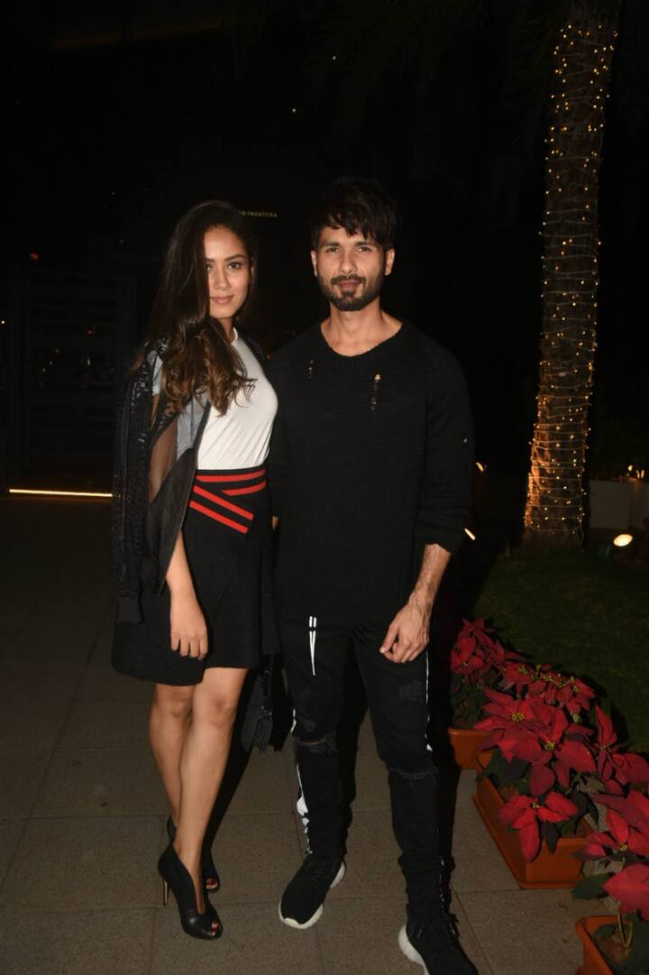 Like a protective hubby Shahid was holding Mira's hand as they made an exit to their car. (Photo: Manav Manglani)