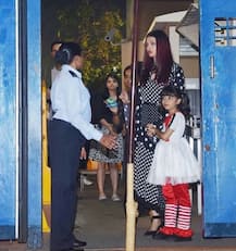 IN PICS: Aishwarya Rai's daughter Aaradhya Bachchan looks like a DOLL posing with mom & dad at her school's annual day!