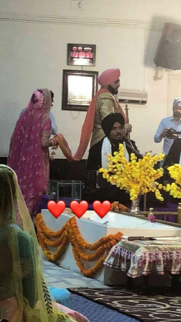 The couple exchanged the wedding vows in a traditional ceremony in presence of their family members and close friends