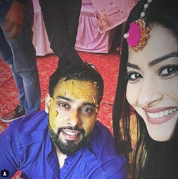 Earlier in the day Sangram had his haldi ceremony 