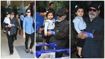 IN PICS: Shahid Kapoor's BABY GIRL Misha looks like a doll in her dadaji Pankaj Kapur's arms as they exit the airport with Mira Rajput!