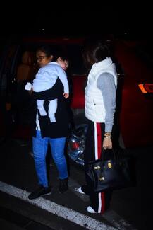 SEE PICS: Saif-Kareena and BABY Taimur spotted at the airport as they leave for New Year celebrations!