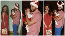 PICS: Soha Ali Khan & Kunal Kemmu's 3-month-old daughter's FIRST public appearance at a Christmas bash!