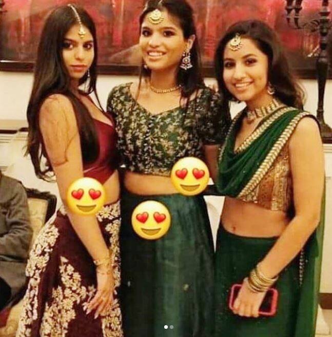 Suhana with friends and the teenager is a poser we see!