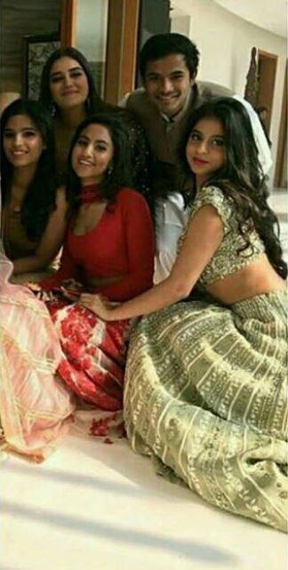 Suhana Khan at a wedding posing with friends looking beautiful