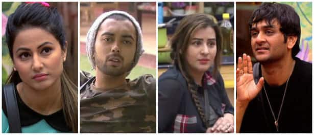 This week four contestants - Hina Khan, Luv Tyagi, Shilpa Shinde and Vikas Guptta got nominated for eviction. The makers then introduced another twist & revealed that the voting lines are closed for this week. (Photo: Colors)
