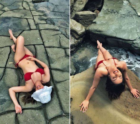 Shama posted this super-hot picture from Sydney posing in a red-hot bikini. She captioned the pic as,