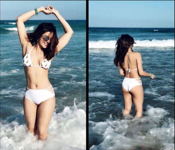 Another hot pic in which Shama is flaunting her bikini body. (Photo: Instagram)