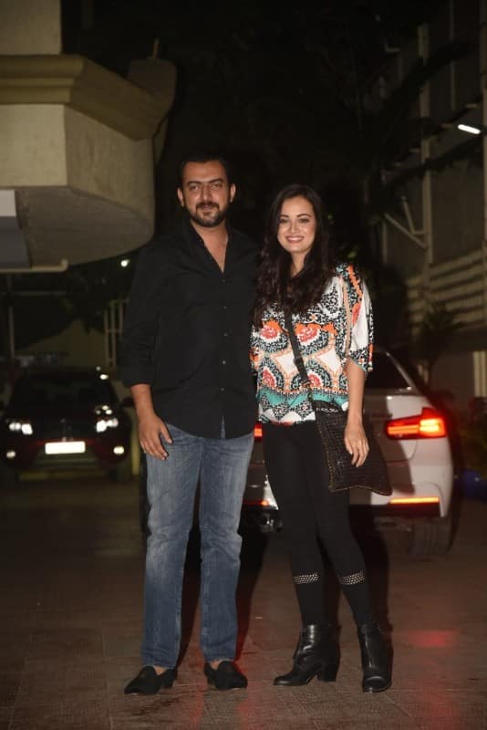 Dia Mirza attended the bash with hubby Sahil Sangha[Pic Credit: Manav Manglani]
