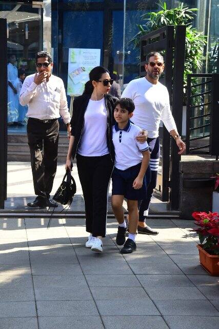 Despite the presence of cameras, both Karisma and Sanjay looked calm