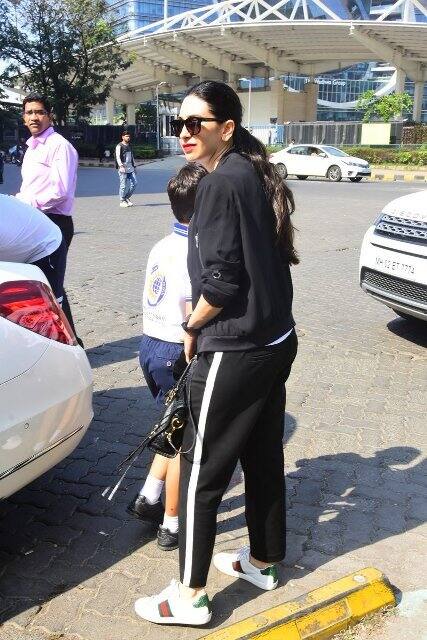 Karisma and ex-husband Sanjay Kapur meet up on lunch and their son Kiaan was also accompanying his mother