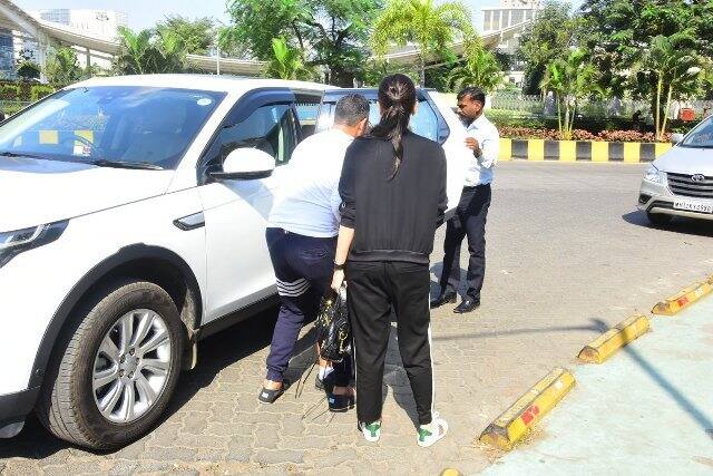 Karisma and ex-husband Sanjay Kapur meet up on lunch and their son Kiaan was also accompanying his mother