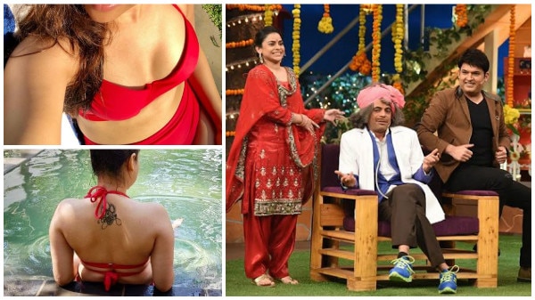 600px x 337px - The Kapil Sharma Show' actress Sumona Chakravarti looks HOT in a red BIKINI  while holidaying in Goa!