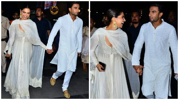 'Padmaavat' screening: Ranveer Singh & Deepika Padukone walk hand-in-hand & TWIN in white! 'Padmaavat' screening: Ranveer Singh & Deepika Padukone walk hand-in-hand & TWIN in white!