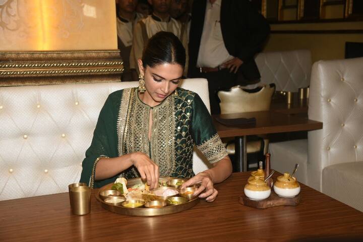 The actress seemed to enjoy the food to core